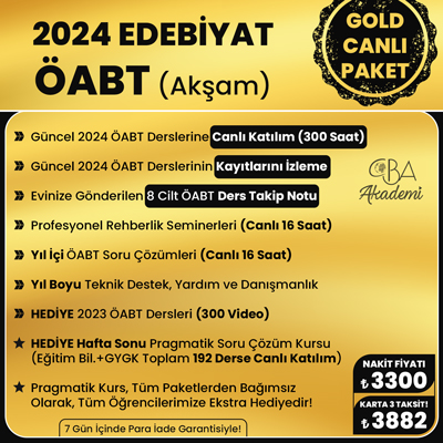 2024 EDEBİYAT ÖABT (Akşam) CANLI DERS (GOLD PAKET)