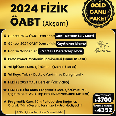 2024 FİZİK ÖABT (Akşam) CANLI DERS (GOLD PAKET)