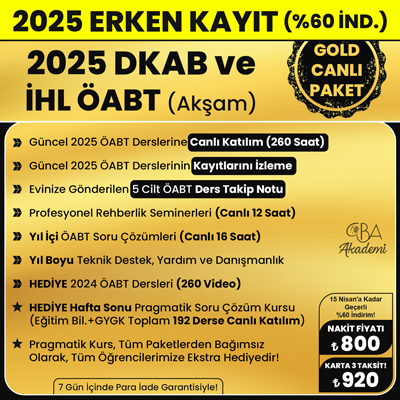 2025 DKAB + İHL ÖABT (Akşam) CANLI DERS (GOLD PAKET)