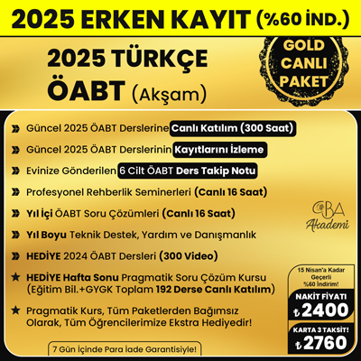 2025 TÜRKÇE ÖABT (Akşam) CANLI DERS (GOLD PAKET)