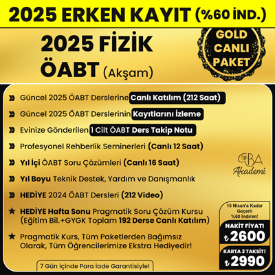 2025 FİZİK ÖABT (Akşam) CANLI DERS (GOLD PAKET)