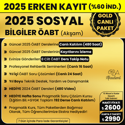 2025 SOSYAL BİLGİLER ÖABT (Akşam) CANLI DERS (GOLD PAKET)