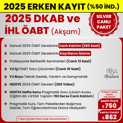 2025 DKAB + İHL ÖABT (Akşam) CANLI DERS (SİLVER PAKET)