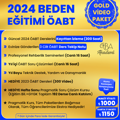 2024 BEDEN EĞİTİMİ ÖABT VİDEO DERS (GOLD PAKET)