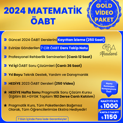 2024 MATEMATİK ÖABT VİDEO DERS (GOLD PAKET)