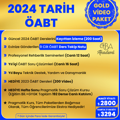 2024 TARİH ÖABT VİDEO DERS (GOLD PAKET)