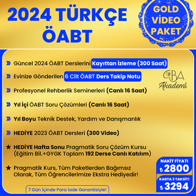 2024 TÜRKÇE ÖABT VİDEO DERS (GOLD PAKET)