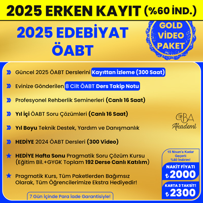 2025 EDEBİYAT ÖABT VİDEO DERS (GOLD PAKET)