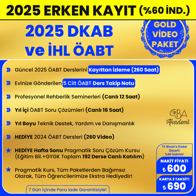 2025 DKAB + İHL ÖABT VİDEO DERS (GOLD PAKET)
