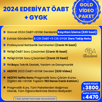 2024 EDEBİYAT ÖABT + GYGK VİDEO DERS (GOLD PAKET)