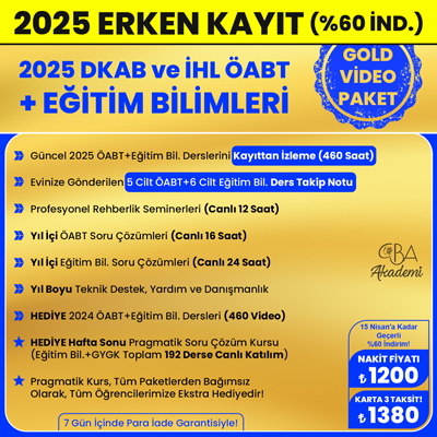 2025 DKAB + İHL ÖABT + EĞİTİM BİL. VİDEO DERS (GOLD PAKET)