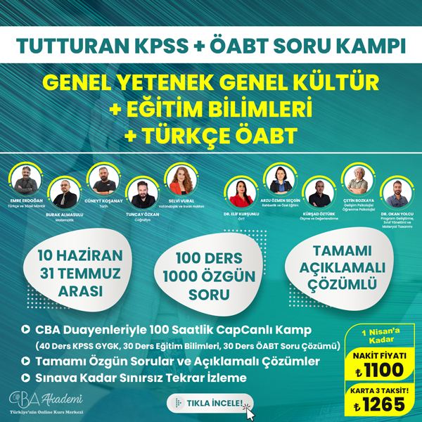 2024 KPSS GYGK, Eğitim Bilimleri ve Türkçe ÖABT Tutturan Soru Kampı