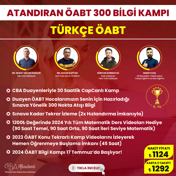 2024 Türkçe ÖABT Atandıran 300 Bilgi Kampı